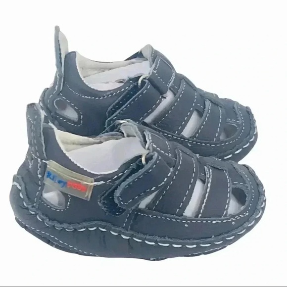 RILEYROOS SANDALS 3-6 MONTHS CHESSIE NAVY BABY WALKERS CLOSED TOE LEATHER SHOES - Picture 5 of 15